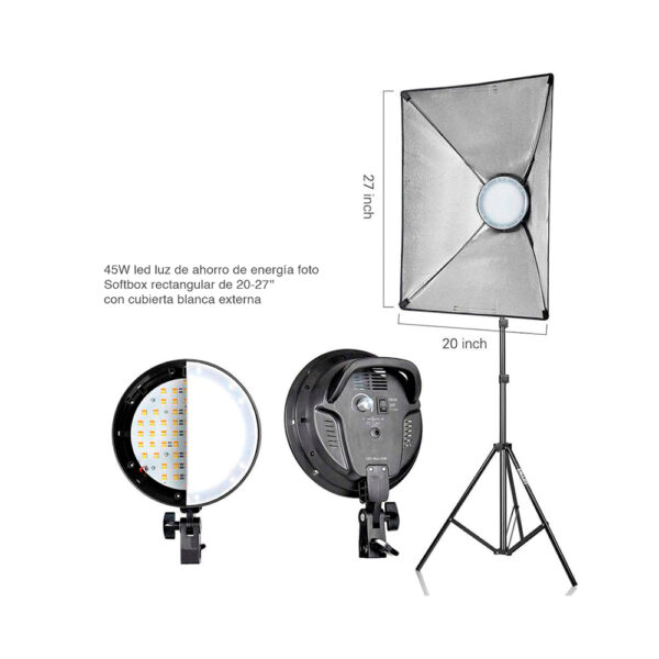 Kit de Iluminacion 2 Softbox 45 Watts - Imagen 4